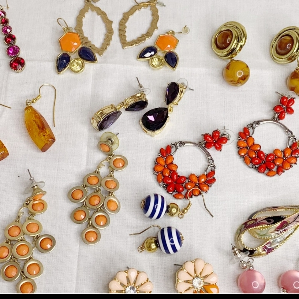 Bohemian Earrings Large Lot For Wear Or Resell Costume Jewelry Multicolour - Picture 5 of 6